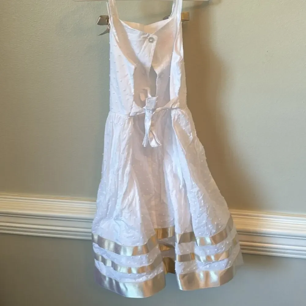 Bonnie Jean white dress iridescent ribbonsize 6x - Picture 4 of 6